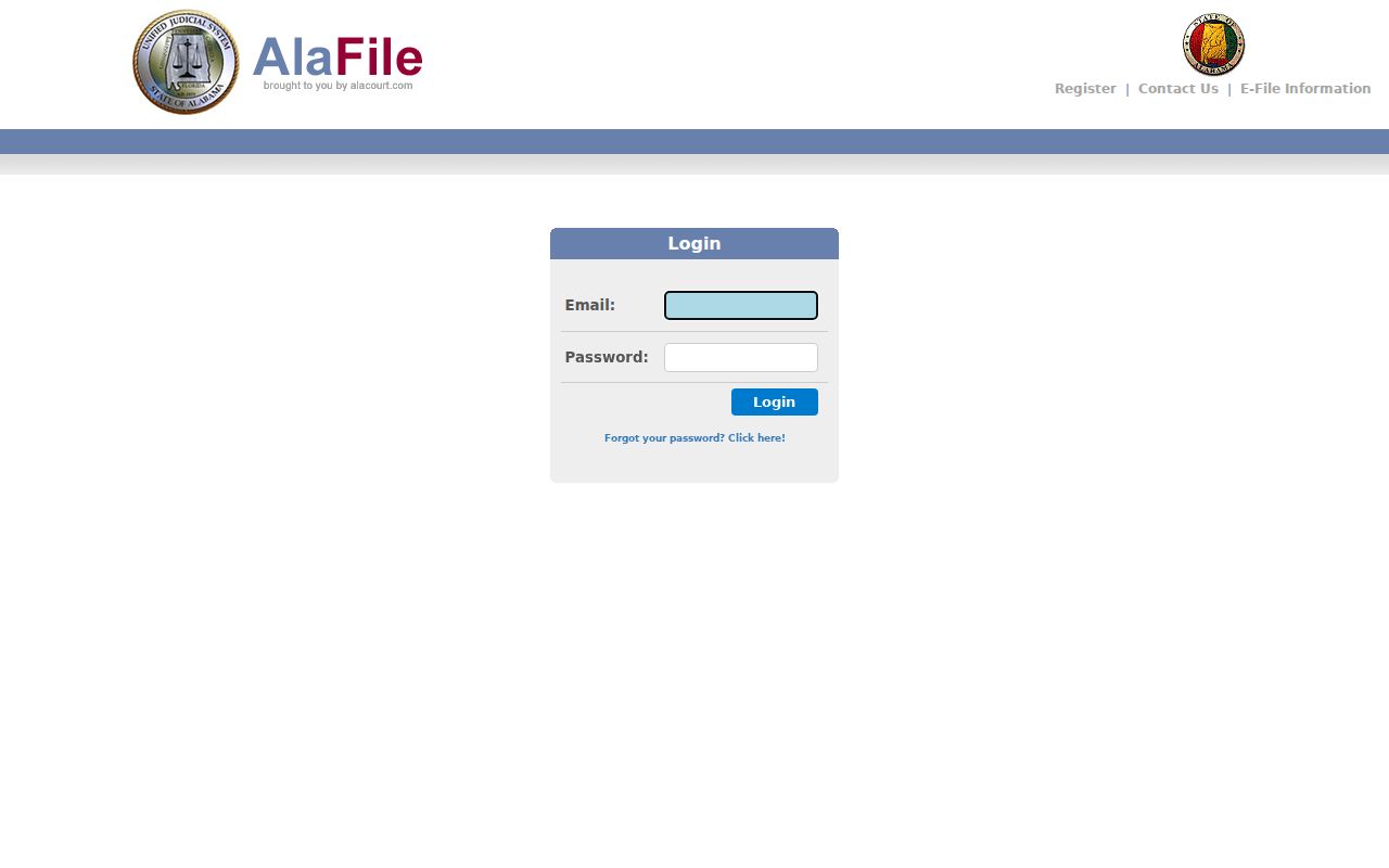 Jefferson County case search distinction from AlaFile login