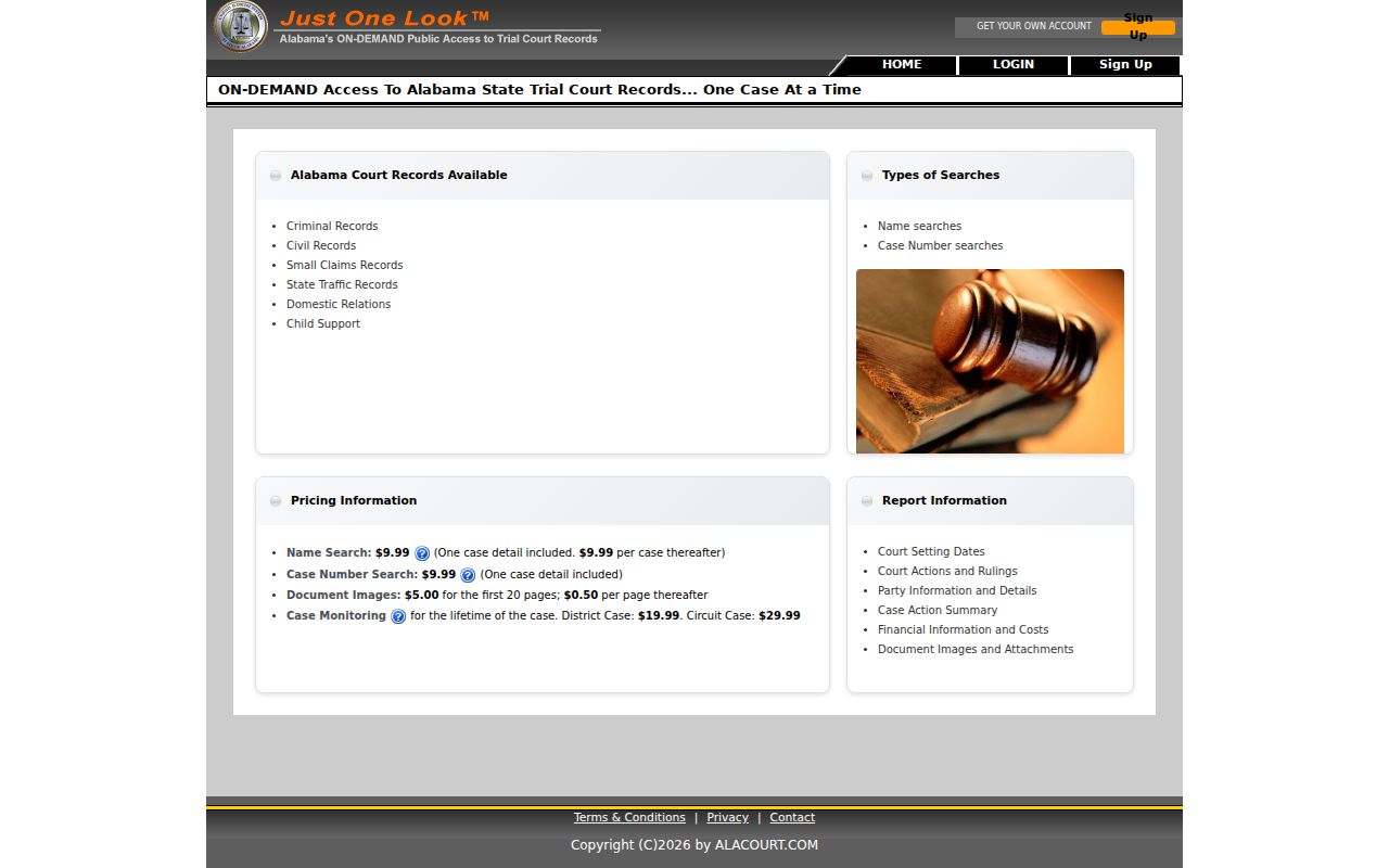 Jefferson County case search through Just One Look
