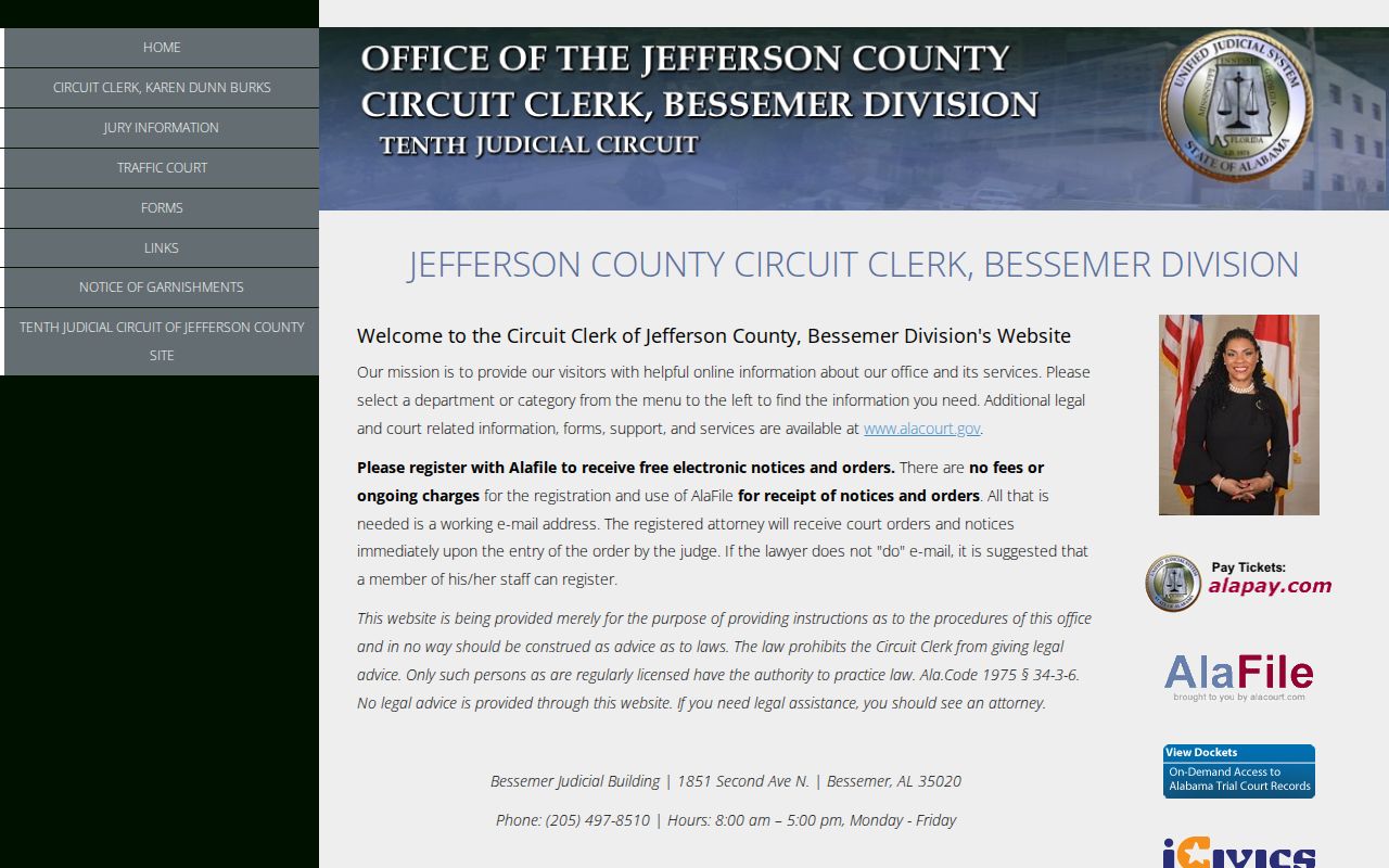 Jefferson County court docket Bessemer Division court site