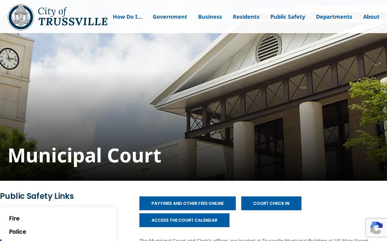 Official Trussville Municipal Court information and access channels