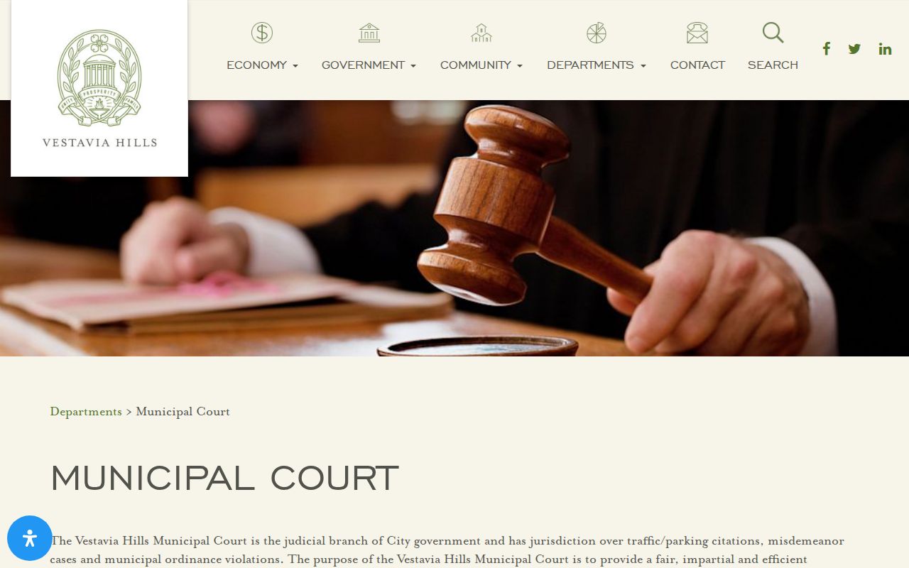 Official Vestavia Hills Municipal Court procedures page